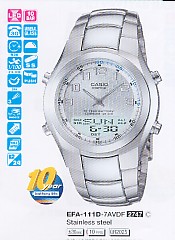 CASIO EFA111D  Distribuidor de pilas, relojes, baterias