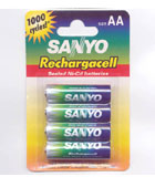 Importador de Pilas Sanyo recargable AA 700 Sanyo Distribuidor de pilas, relojes, baterias